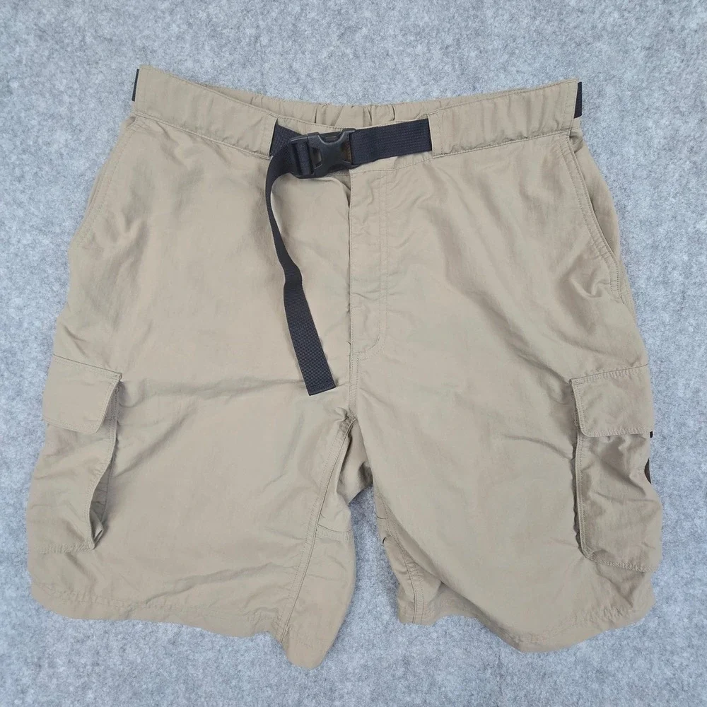 EMS Cargo Shorts Mens 36 Tan Regular Fit Nylon Hiking Utility Belted S18M0857